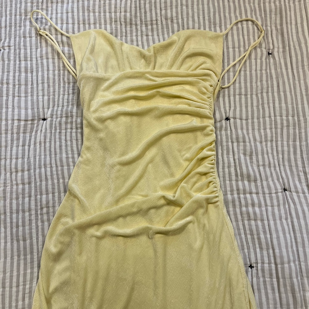 light yellow prom dress